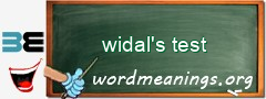 WordMeaning blackboard for widal's test
